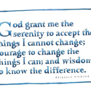 5-pack wenskaarten met het Serenity Prayer toegeschreven aan Reinhold Neibuhr (5 x 7)