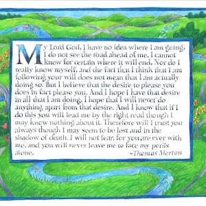 PACK de 5 cartes de voeux avec esprit : prière de Thomas Merton