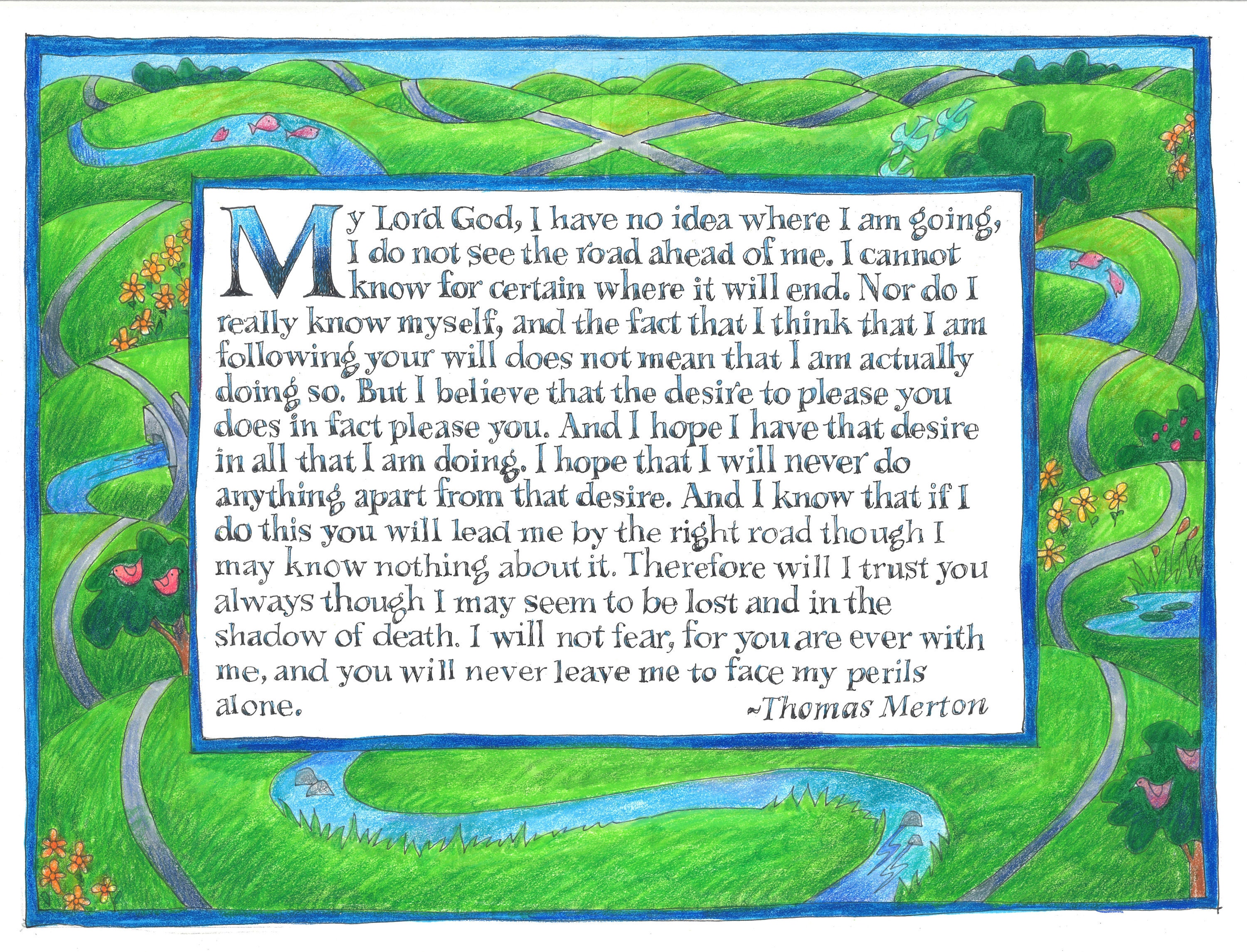 5x PACK Greeting Cards With Spirit: Thomas Merton Prayer - Etsy