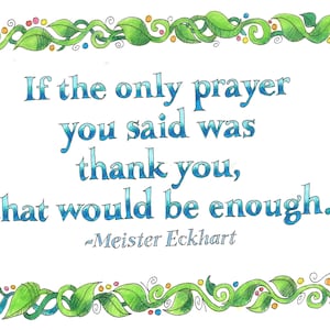 5x PACK Thank you card: A quote from Meister Eckhart