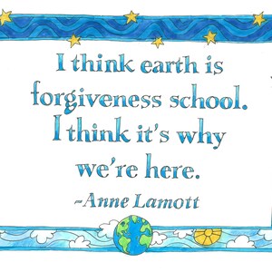 PACK de 5 cartes de voeux avec esprit : la Terre comme école du pardon, Anne Lamott