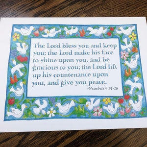 Print of a prayer: The Lord bless you and keep you