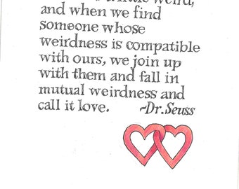 5x PACK Greeting cards about love: According to Dr. Seuss