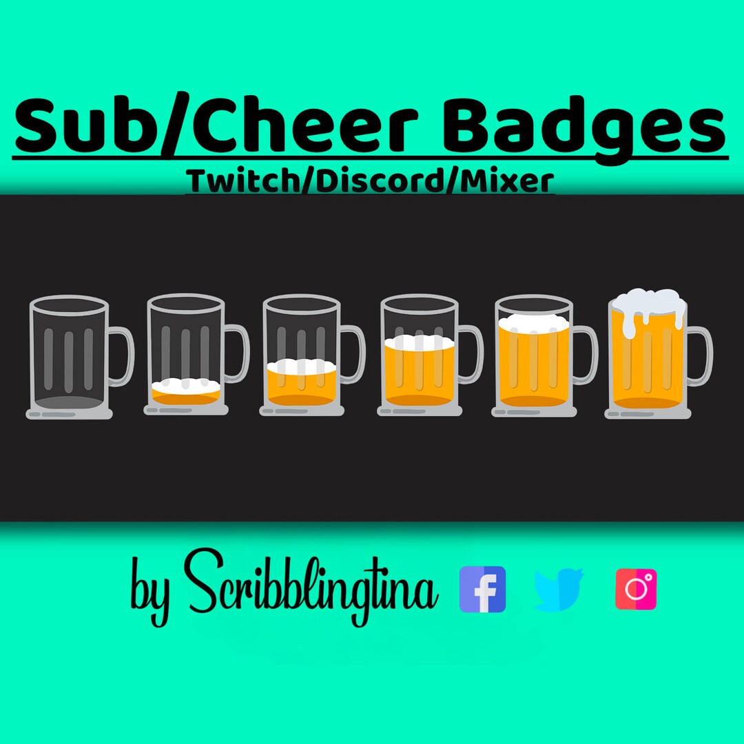 Beer Sub Badges Beer Mug Sub Badges Sub Badges Pack Twitch Etsy UK