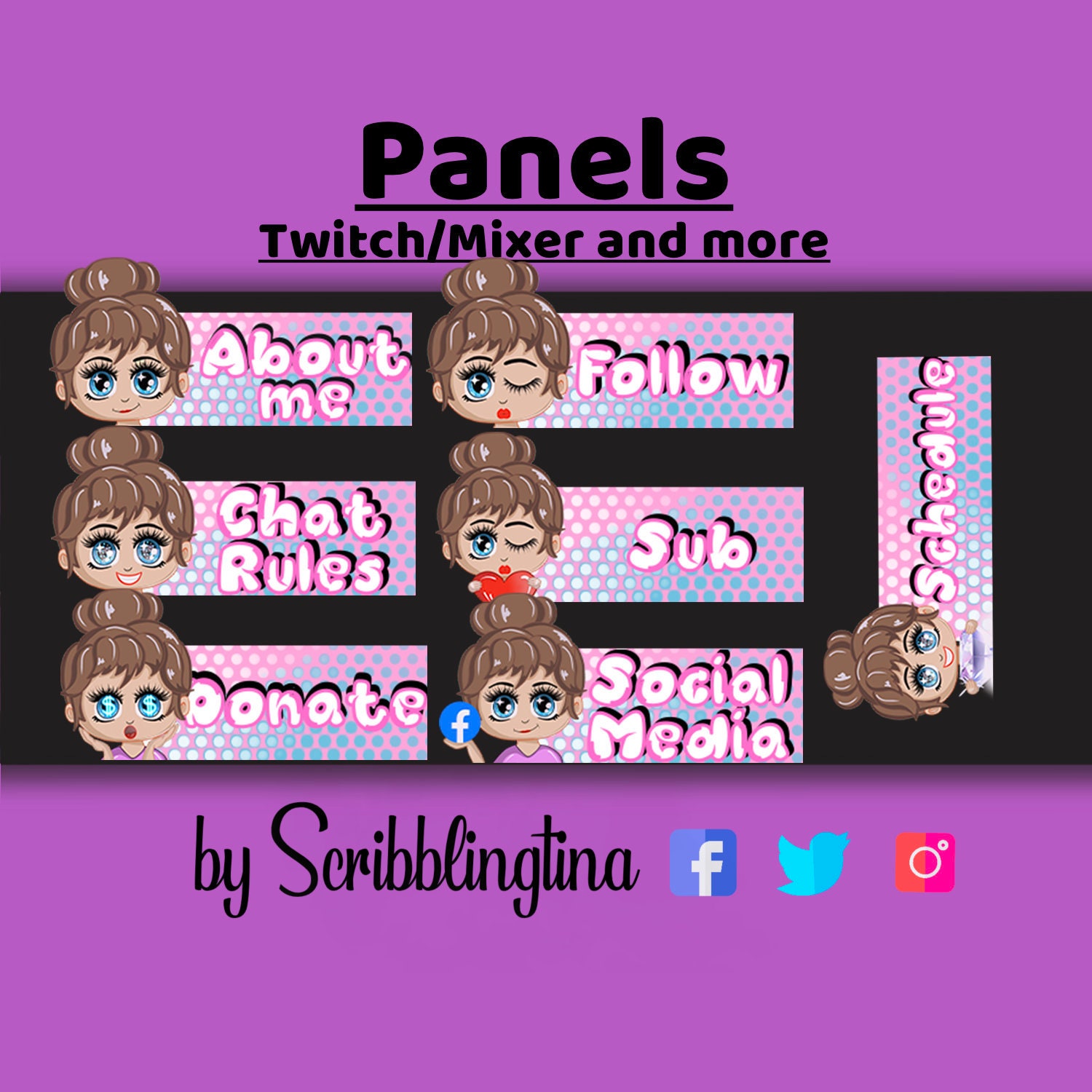 COMMISSION] Twitch Panels by SeviYummy on DeviantArt | Twitch streaming  setup, Twitch, Twitch channel