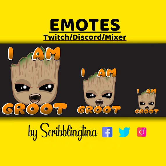 Emote Twitch Emote Angry Emote Baby Groot Emote Groot Etsy