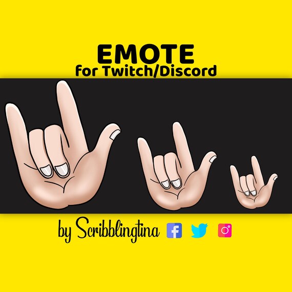 Twitch Emote Emote Hand Emote Hookem Horns Discord Emote Etsy