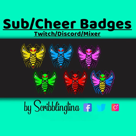 Twitch sub badges wasp badges subscriber/cheer badges Etsy