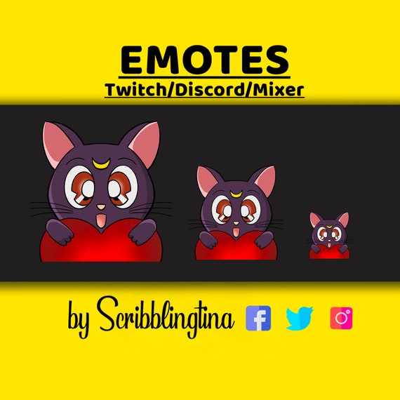 Luna Twitch Emote Sailor Moon Emote Emote Twitch Emote Cat Etsy