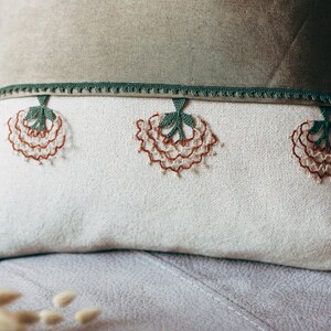 Unique Handmade Cushion with Geographical Embroidered Needle Lace on Special Fabric,Decorative Throw Pillow for Home Accent image 8