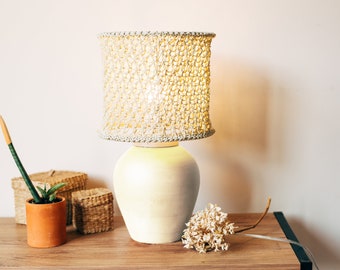 Wabi Sabi Lamp, Hand Woven Nordic Lamp, Aesthetic Lamp, Ceramic Bedside Lamp, Unique Nightlight