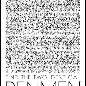 Poster amusant - Trouvez deux imprimés PENMEN identiques