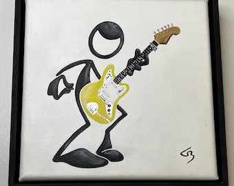 Penman Character Painted Playing a Fender Jaguar
