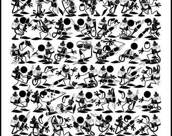 PENMEN Fountain Pen Poster: Find Two Identical Characters, 11x17 Print