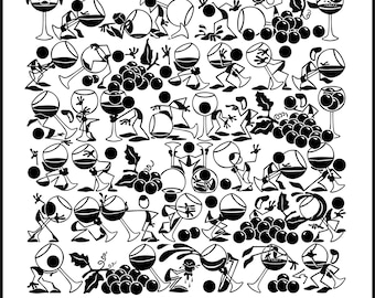Wine Poster: Find Two Identical Fine Wine PENMEN® 11 x 17 Print