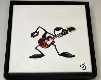 Penman Character Playing a Gibson Les Paul Guitar