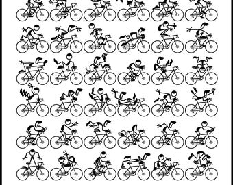 Bicycle Art Poster: Find Two Identical Bicycle PENMEN® 11 x 17 Print