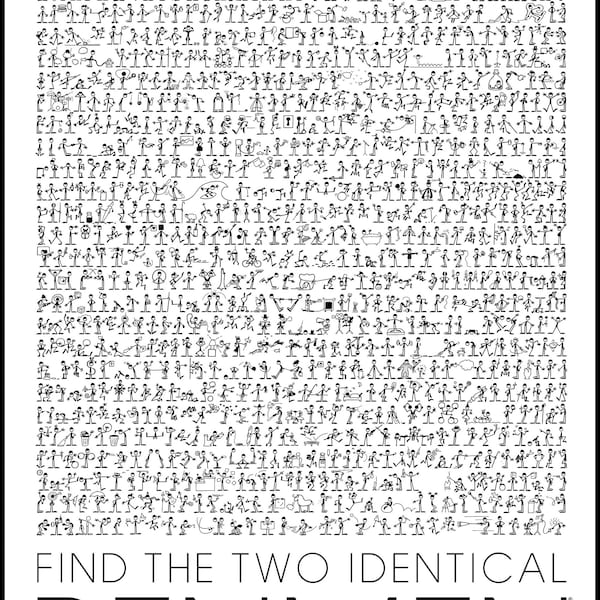 Interactive Fun Art Poster: Find the Two Identical PENMEN® 11 x 17 Print