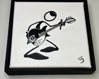 Penman Character Playing a Rickenbacker Guitar Painting on Canvas