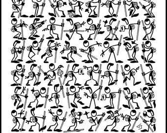 Hiking Poster: Find Two Identical Hiking PENMEN 11 x 17 Print