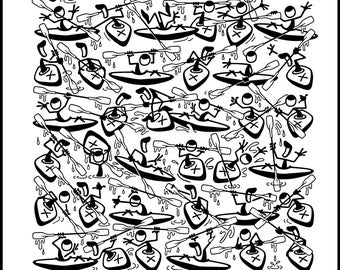 Kayak poster : Find Two Identical PENMEN 11 x 17 print