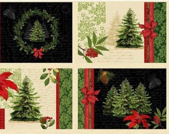Cloth Placemats Forest Woodland Mountain Rustic Fir Tree Camping Set of 2