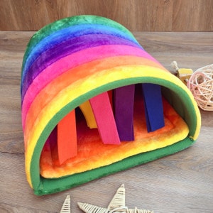 Fleece Forest Tunnel Guinea Pig Bed