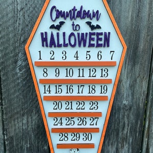 Halloween Sign, Halloween Decor, Halloween Countdown, Halloween Decorations, Halloween Coffin, Home Decor, Tiered Tray Decor, Tiered Trays,