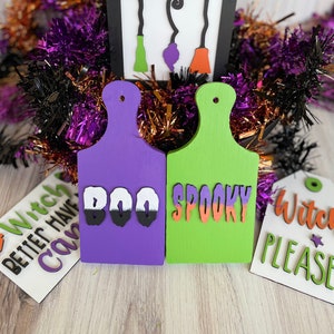 Tiered Tray Set | Mini Cutting Board | Halloween Decor | Kitchen | Happy Fall | Fall Signs | Halloween Signs | Halloween