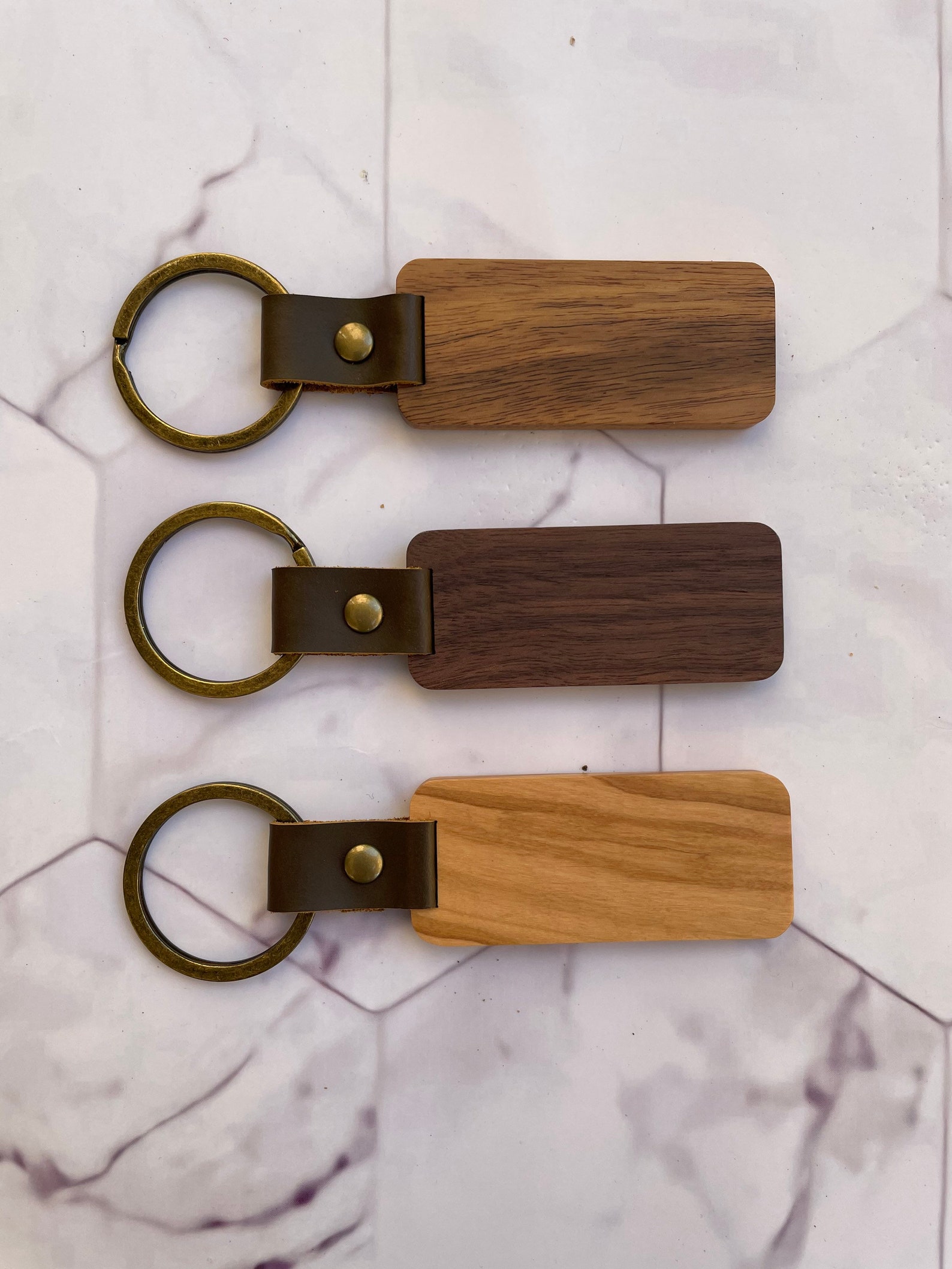 Wood Keychains Keychain Personalized Engraving Walnut Etsy
