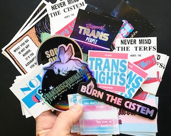 TRANS stickerpack M (43 sticker, including 3 heavy duty holographic vinyl sticker)