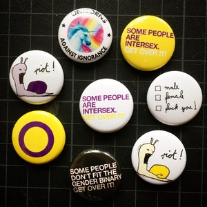 3 &quot;INTERSEX | RIOT!&quot; pins of your choice.