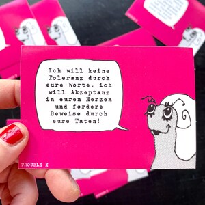 20 Sticker „Ich will keine Toleranz durch eure Worte, ich will Akzeptanz in euren Herzen und fordere Beweise durch eure Taten.“ (TROUBLE X)