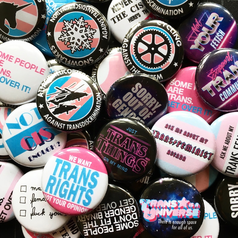 3 TRANS Pins of Your Choice. Etsy UK