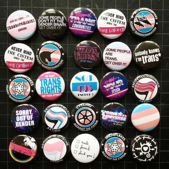 Trans Pin Set 9 TRANS Pins of Your Choice. | Etsy