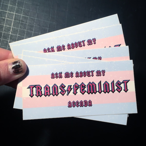 6 Ask me about my trans feminist agenda - sticker | Stickerpack with 6 sticker