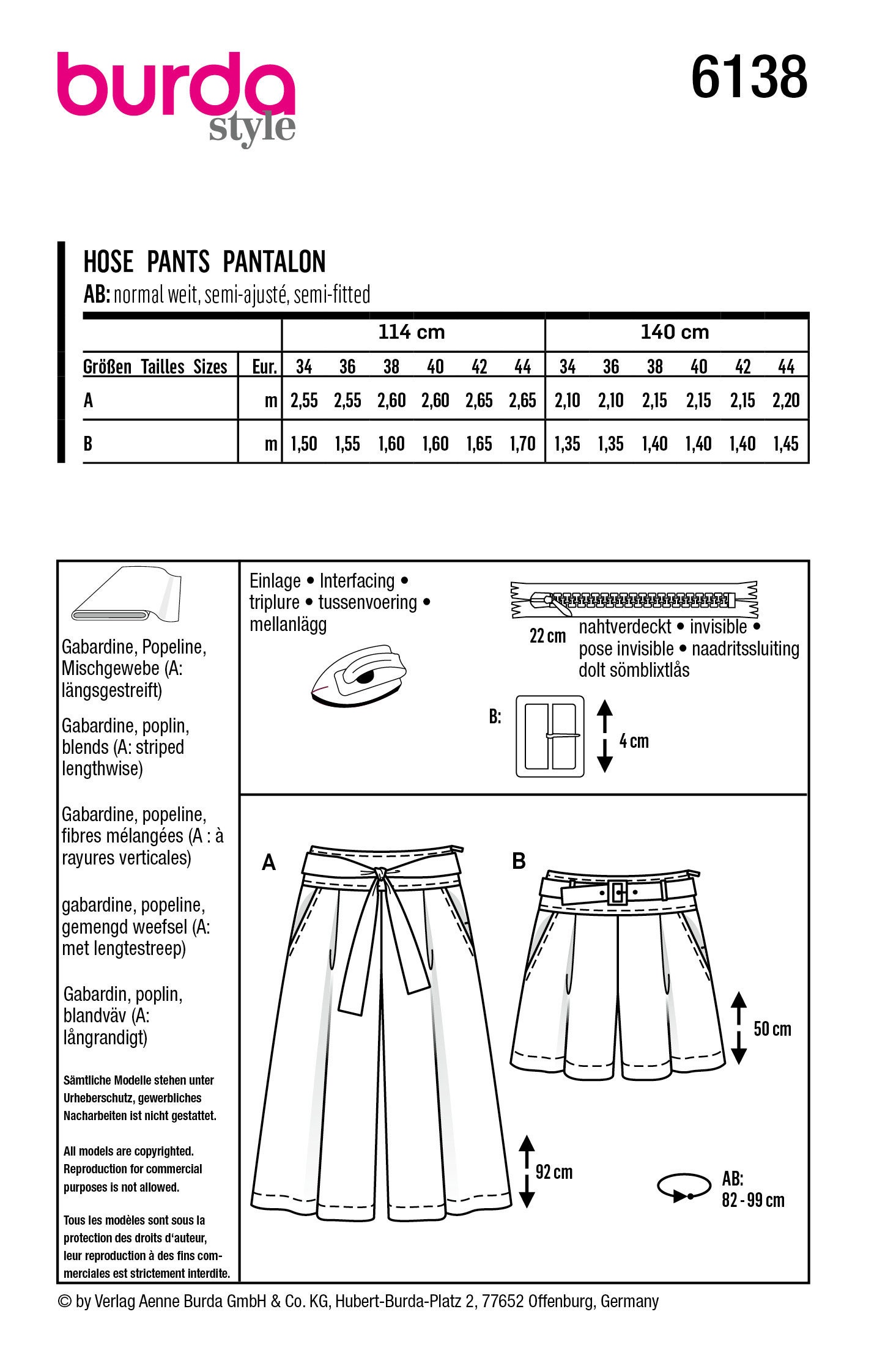 Burda Style 6138 Pants Step by Step Instructions | Etsy