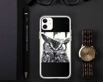 Black and White Owl iPhone Case | Black and White Owl iPhone Cover | Black and White Owl Phone Case