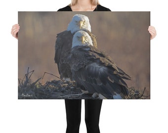 Nesten Amerikaanse Bald Eagles Canvas Print Wall Art Housewarming Gift