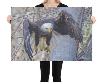 Amerikaanse Bald Eagle Lancering Canvas Print Wall Art Housewarming Gift