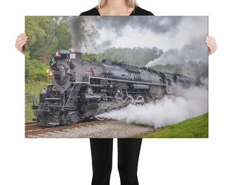 Steam Train in Motion Canvas Print Wall Art Housewarming Gift | Train Print | Steam Locomotive