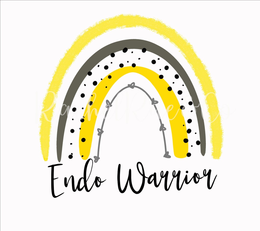 Endo Warrior Rainbow, Endometriosis Yellow Gray PNG, Endometriosis