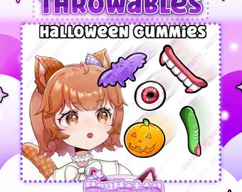 SPOOKY GUMMIES | Twitch Throwables, Streamer Assets, Twitch Assets, Throwing Assets, Cute Stream Assets, Halloween Stream Assets