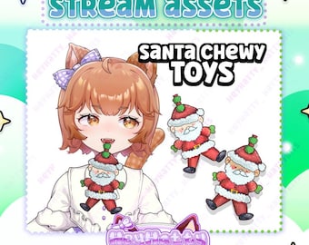 Santa Chew Toy | Streamer Assets, Twitch Assets, PNGtuber assets, Vtuber Assets, Furry Stream Assets, Stream Assets, Christmas Stream Assets