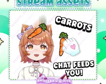 CHAT feeds CARROTS | Channel Point Redeem, Twitch Assets, Furry Assets, Cute Stream Assets, Cute Bunny Stream Assets, Rabbit Streamer Assets