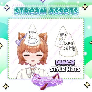 Dunce Hat | Streamer Assets, Twitch Assets, PNGtuber assets, Vtuber Assets, Funny Stream Assets, Stream Assets, Silly Goose Hat