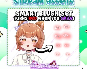 Cute Blush Set | Streamer Assets, Kawaii Twitch Assets, PNGtuber assets, Vtuber Assets, Cute Stream Assets, Stream Assets, Face asset vtuber
