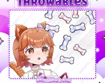Cute Bones | Twitch Throwables, Furry Stream Assets, Throwing Assets, Cute Stream Assets, Kawaii Stream Assets, Puppy Bone Stream Assets