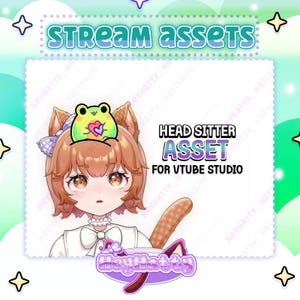 Fwoggy Head Sitter | Streamer Assets, Twitch Assets, PNGtuber assets, Vtuber Assets, Cute Stream Assets, Stream Assets, Vtube Studio