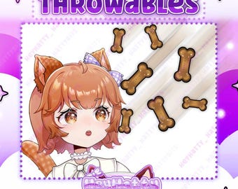 Doggy Treats | Twitch Throwables, Furry Stream Assets, Throwing Assets, Cute Stream Assets, Kawaii Stream Assets, Puppy Bone Stream Assets